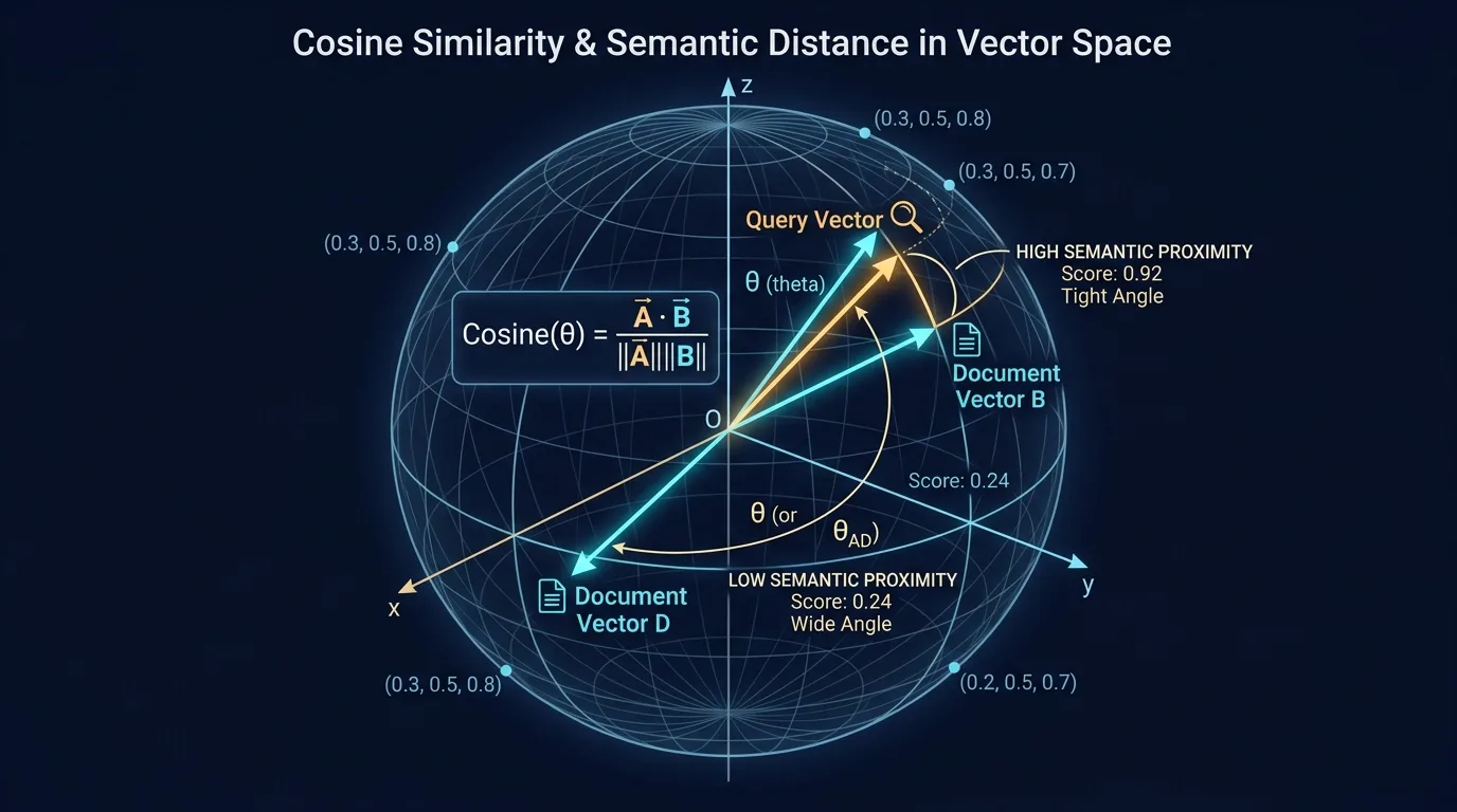 Multi-Dimensional Vector Cosine Similarity Space in Agent Retrieval