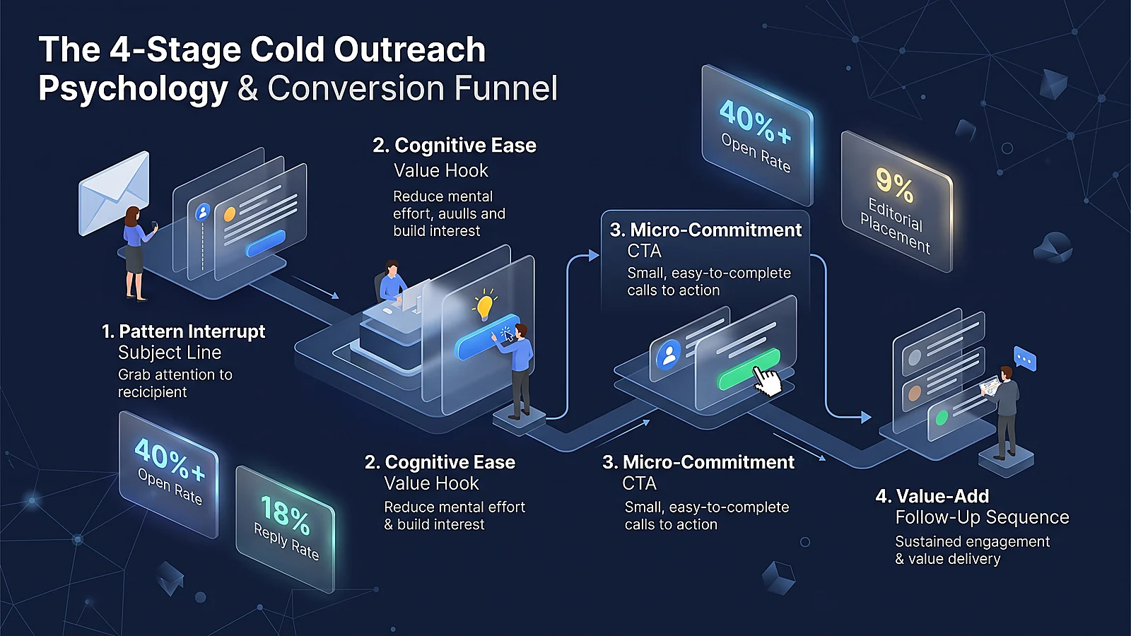 The 4-Stage Cold Outreach Psychology and Conversion Telemetry Funnel