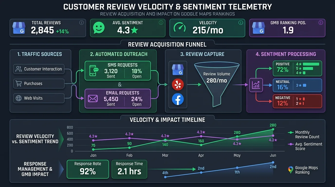 Customer Review Velocity and Sentiment Telemetry