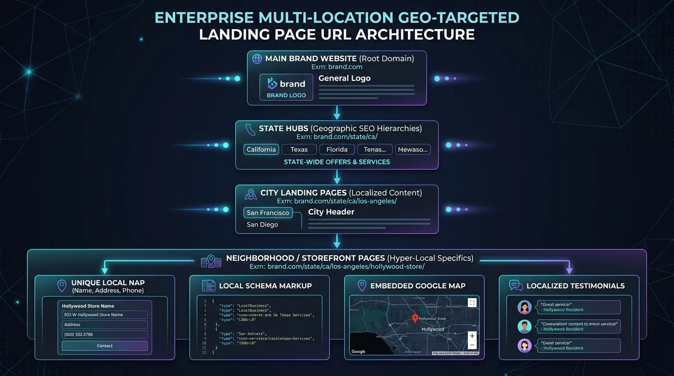 Enterprise Multi-Location Geo-Targeted Landing Page URL Architecture