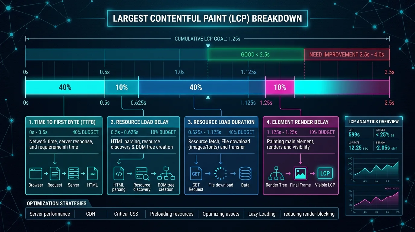Mobile Largest Contentful Paint (LCP) Sub-Parts Waterfall Diagnostic
