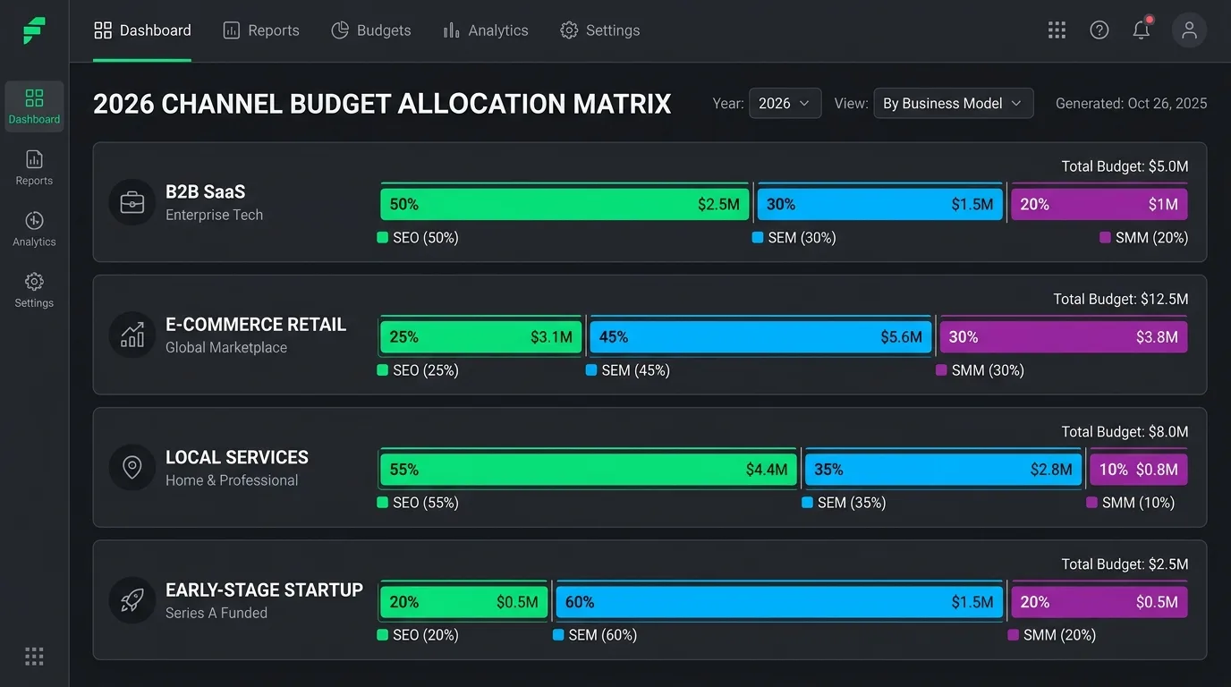 Keyword business value allocation matrix comparing resource expenditure against organic pipeline generated